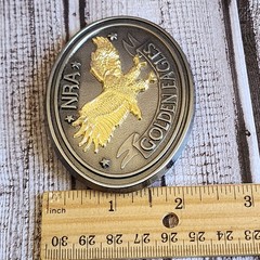 NRA Golden Eagles Pewter Belt Buckle USA National Rifle Association Western
