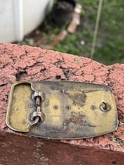 LEAPING BASS METAL & LEATHER BASS FISHING BELT BUCKLE VINTAGE 1970&rsquo;S