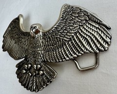 Classico Italia A136 Silver Eagle Belt Buckle Made in Italy Vintage Western 5in