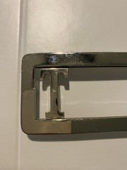 Unisex Silver Oblong/rectangular Belt Buckle With ‘T’