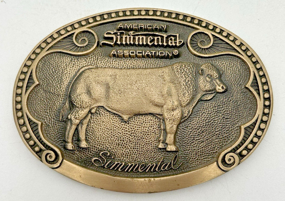 TONY LAMA Simmental Bull Cow Sire Belt Buckle Cattle Breed Series FIRST Edition