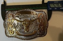 Cowboy western bull head belt buckle
