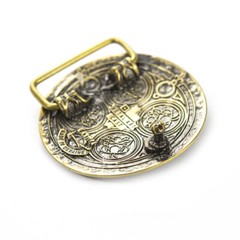 Brass belt buckle Yaroslav trident, Ukrainian symbol, Grand Prince of Kyiv