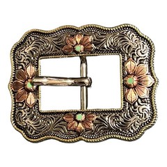 Two Tone Western Belt Buckle 2.25” X 1.75”