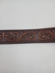 Nocona Silver Tone Western Cross Turquoise Inlay Rectangular Large Belt Buckle