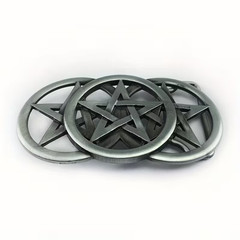 Pentacle Pentagram Belt Buckle Wiccan Medieval Pagan Five Point Star Jeans Biker