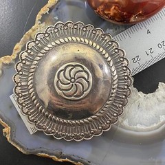 Vintage Native American Silver Rounded Stamped Belt Buckle For Men