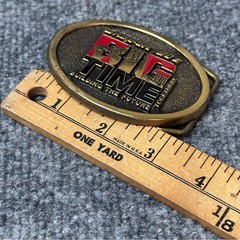 Vintage Snap On Tools 90s brass belt buckle Big Time 2.5”x3” y2k collectible