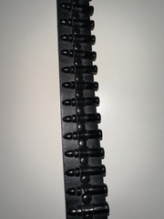 Vintage Style Heavy Metal Bullet Belt with Buckle – Real Leather – 41.5 Inch