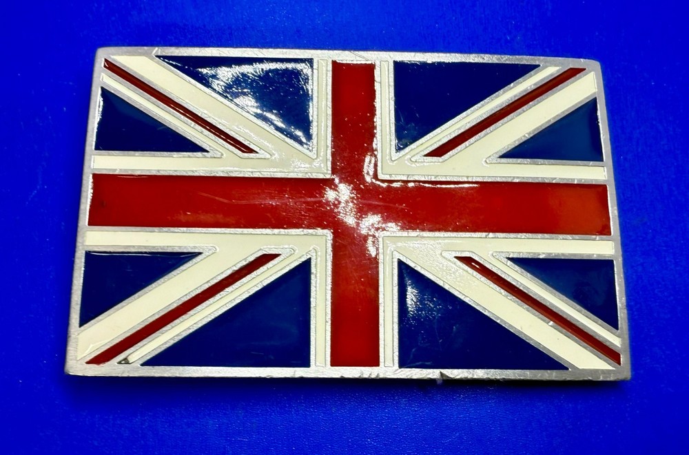 Great Britain Union Flag British Jack United Kingdom G.A.P. Pewter Belt Buckle