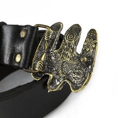 Handmade brass belt buckle Fighting Falcon, Solid hunting hawk sculptural