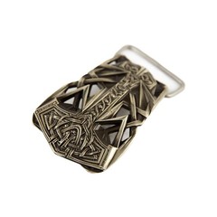 Thor&rsquo;s Hammer german silver buckle, Scandinavian Old Norse Mjolnir belt buckle