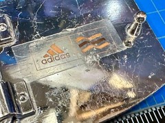 Adidas Silver Colored Striped Golf Sports Trophy Style Vintage Belt Buckle