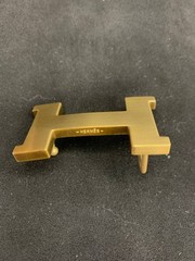 H Logo Belt Buckle 32mm 1.25&Prime; Unisex Gold