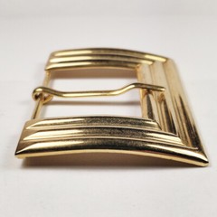 Retro Square Gold Tone Handmade Single Tongue Prong Classic Brass Belt Buckle