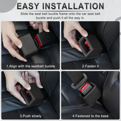 2PCS Seat Belt Buckle Holder Silicone Fixer Keeps Buckle Upright