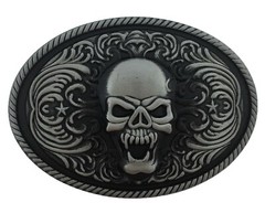 Skeleton Skull Belt Buckle Antqiued New Gothic Tattoo Men Women Halloween Party