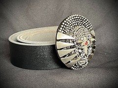 “War Cry: The Iron Martyr” Skull Gothic Ind. Belt Buckle OOAK Darren McNeese