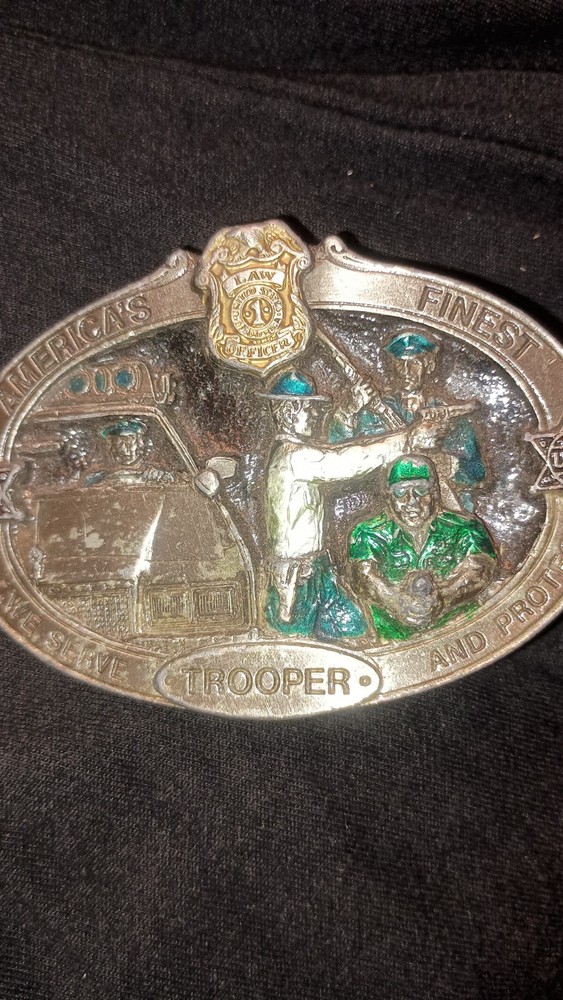 CJ Vintage St Trooper Belt buckle 1988 law enforcement