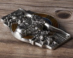 Tauren Ancient Silver Belt Buckle Metal Smooth Buckle 4.0 Cowboy for Men