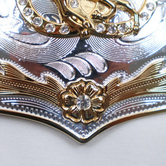 HORSE Belt Buckle RECTANGLE Horseshoe Eagles Rodeo Western LARGE
