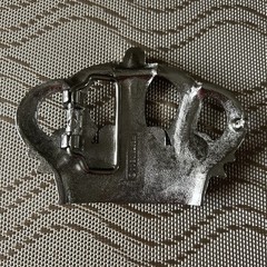 WESTSIDE CA Crown With Skulls Metal Biker Motorcycle Gothic Belt Buckle 3”x4”