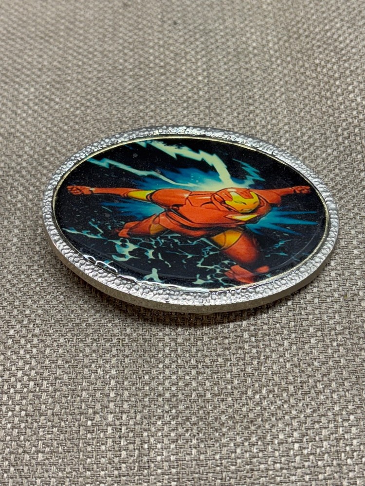 Ironman Iron man Belt Buckle Metal Oval Shape photo 2 1/2&Prime; in size