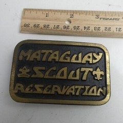 Boy Scouts of America Mataguay Scout Reservation Belt Buckle Solid Brass Vintage