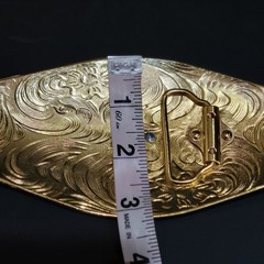 Rooster Western Men Long belt Buckle 7×3.25 Gold , red and black oblong