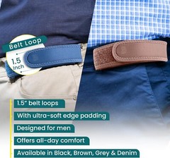 Patented Ultra-Soft Invisible Belt for Men & Women – Adjustable, Black 32&Prime;-43&Prime;