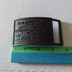 BELT BUCKLE Levi Strauss & Co. Blue Jeans Original Riveted Rectangle Vintage