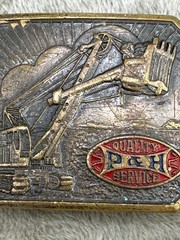 Vintage Construction Belt Buckle P&H Pawling Harnischfeger “Quality P&H Service”