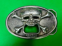 Creepy Skull Cross Bones Cosplay Gothic Punk Belt Buckle with Bottle Opener