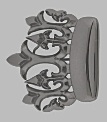 Crown Belt Buckle Gunmetal Gray Western Cowboy Cowgirl Rodeo Rock Rebel Fashion