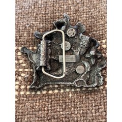 Vintage Bergamot Country Western Silver Music Musician Fiddler Belt Buckle