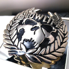 LOWLIFE Brand Skull Belt Buckle Silver/Black 3.25&Prime; Across Pre-Owned
