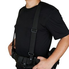 KUNN Tactical Suspenders Police Duty Belt Harness for Men,1.5 Black, Black