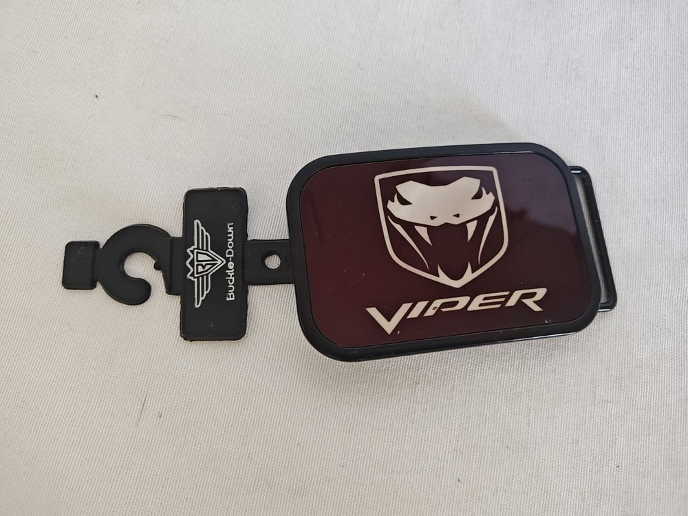 Dodge Viper Carbon Fiber Brushed Metal Chrome Buckle Down Officially Licensed