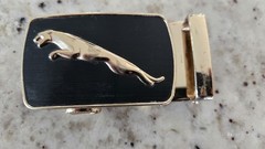 Men’s belt Buckle. Automatic sliding buckle Black /Gold Jaguar Belt buckle only