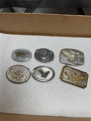 Six Vintage Bird Belt Buckles Eagle