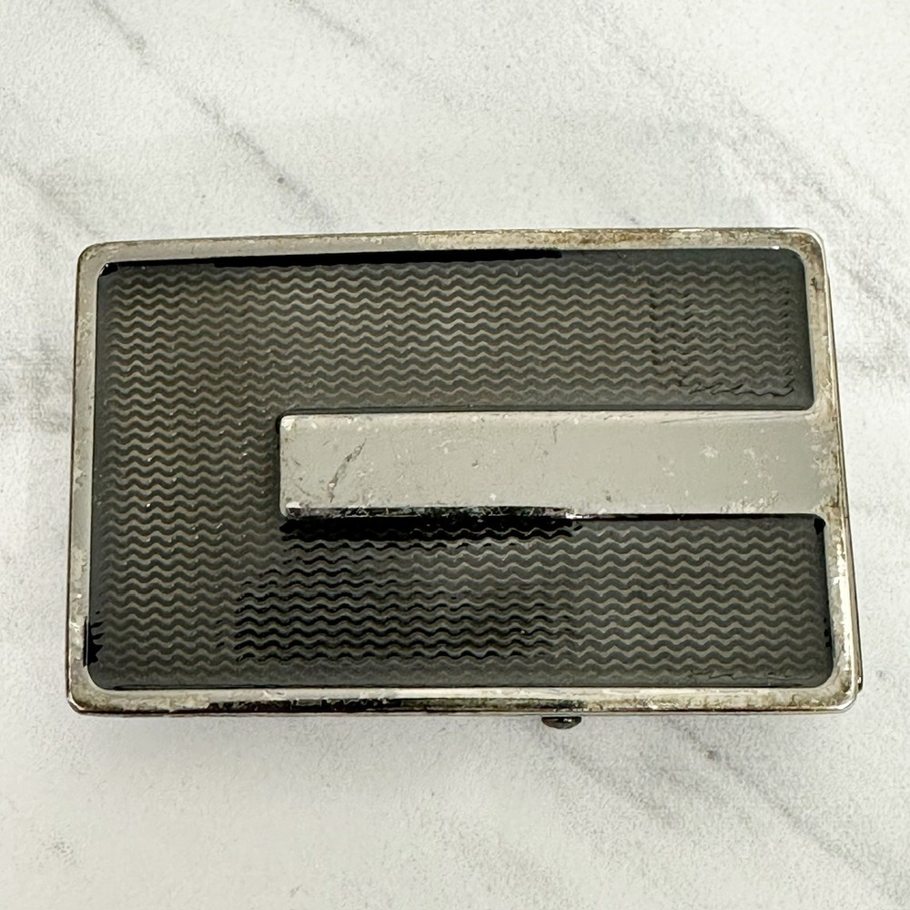 Textured Gunmetal Tone Reversible Clamp On Belt Buckle