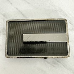 Textured Gunmetal Tone Reversible Clamp On Belt Buckle