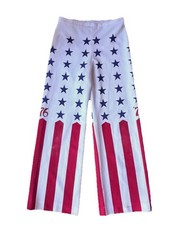 Vtg 1970s Miss Shaheen USA Flag Bicentennial Bell Bottom Pants Wide Leg 30×30⁠