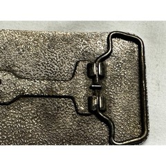 Textured Nugget Rectangle Belt Buckle Antiqued Silver Tone Western Style