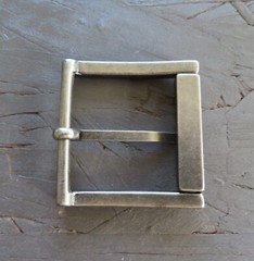 Single Prong Belt Buckle Mens Silver 1.5 Square Roller Replacement Casual Retro