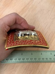 Western Buckle Gold Silver Red Horse Head Cowboy Buckle 2 » Hebilla Vaquero
