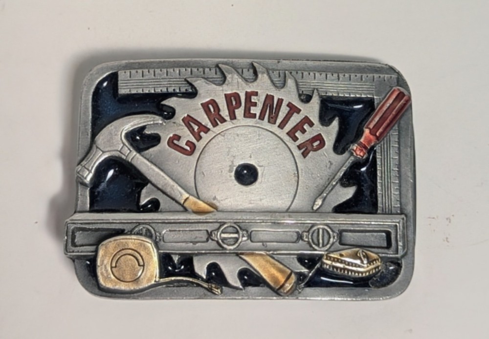 Carpenter Belt Buckle C+J INC 1994 Tools Hammer Screwdriver