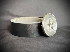 “Five Point Relic” Belt Buckle 2.5” Round Handmade Star OOAK Darren McNees