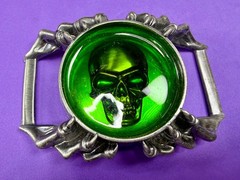 Alchemy Gothic Soul of Agrippa Skull Green Enameled Belt Buckle
