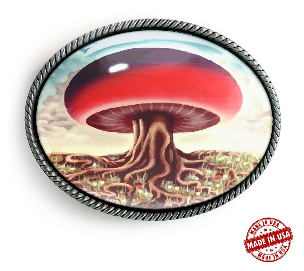 Magic Mushroom Fantasyland Men Women Handmade Belt Buckle